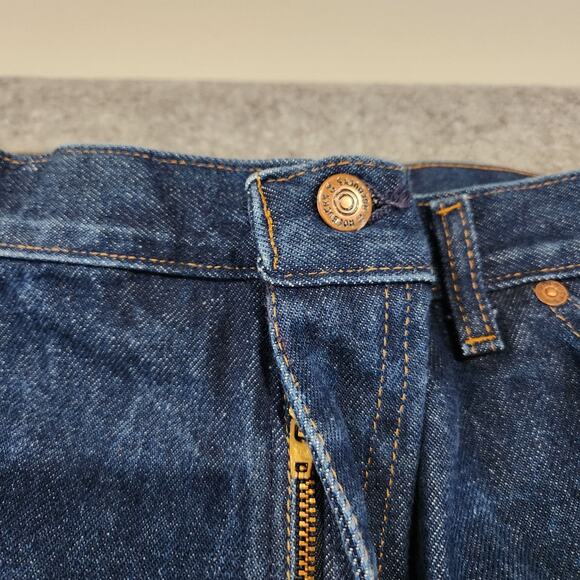 VTG 80s 90s Genuine Roebucks Mens 38x30 Dark Wash USA Made Blue Denim Jeans - Picture 10 of 16